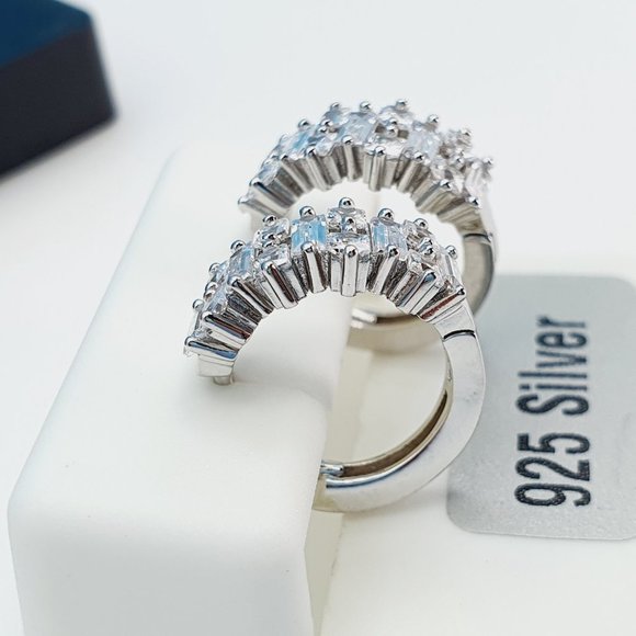 "925 Sterling Silver Cubic Zirconia Earrings, UU1P6A6157 - Picture 10 of 11